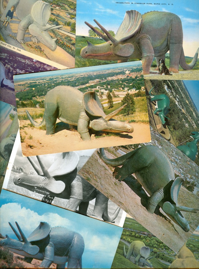 Dinosaur Park Triceratops postcards