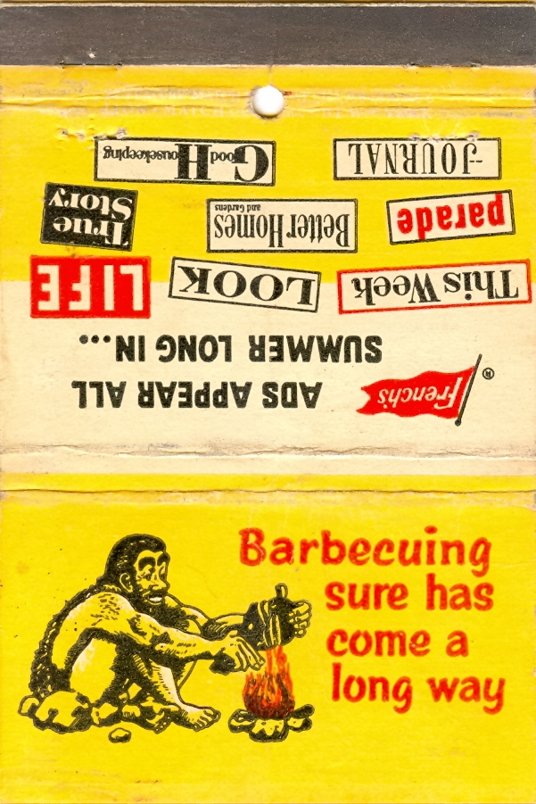 caveman barbecue matchbook