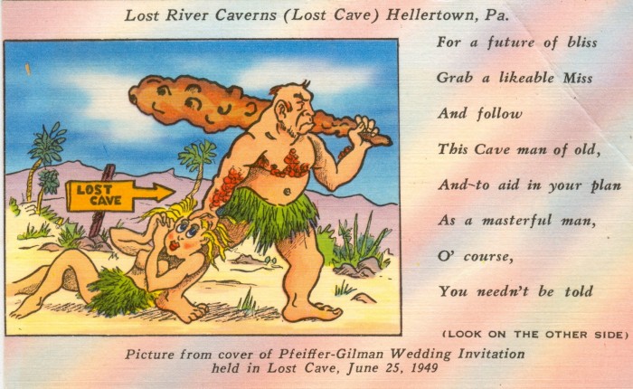 caveman & girl postcard
