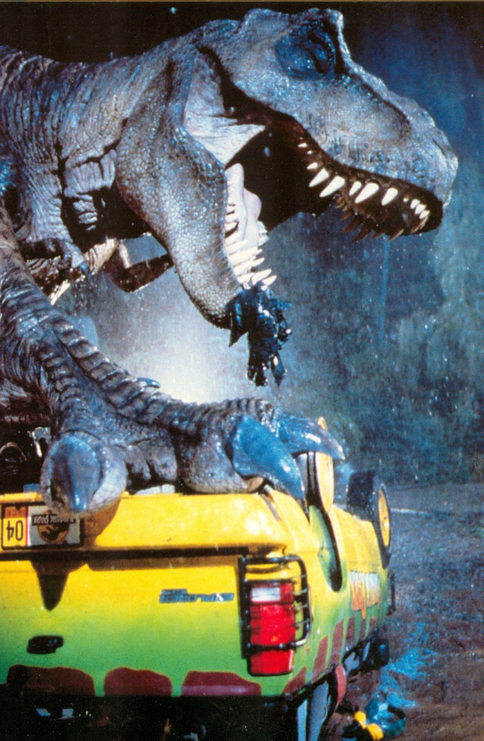 Jurassic Park T. rex postcard